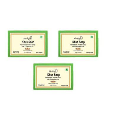 Herbigiri Herbal pure Glycerine Khus Soap Pack Of 3 (Each 125 g)