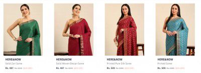 Myntra : Upto 90% OFF - Here & Now Sarees | Start at Rs 272