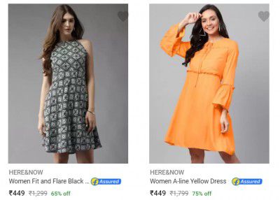 Here & Now Womens Dresses Upto Min.70% Off