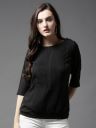 HERE&NOW Black Front Pleated Top...