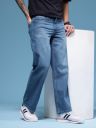 HERE&NOW Men Baggy Fit Pure Cotton Light Fade Jeans...