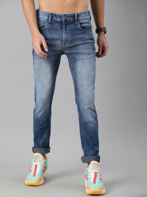 HERE&NOW Men Blue Mid-Rise Skinny Fit Heavy Fade Jeans