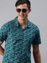 HERE&NOW Men Blue Slim Fit Floral Printed Casual Shirt...