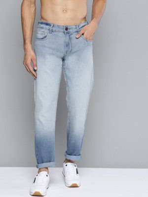 HERE&NOW Men Blue Solid Slim Fit Heavy Fade Jeans