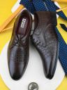 HERE&NOW Men Coffee Brown Textured Formal Derbys...