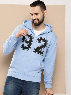 HERE&NOW  Men Full Sleeve Printed Hooded Sweatshirt