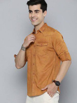 HERE&NOW Men Slim Fit Solid Casual Shirt