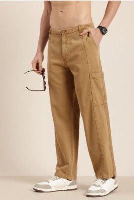 HERE&NOW Men Straight Fit Pure Cotton Cargos