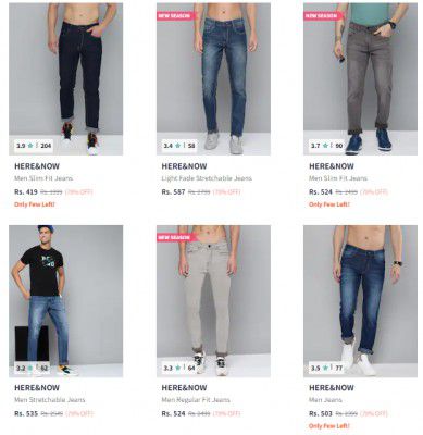 HERE&NOW Men's Jeans Minimum 80% Off