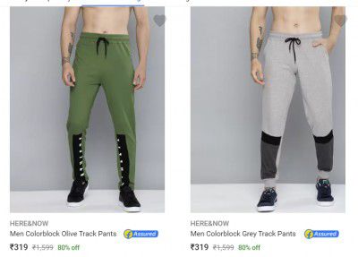 Here&Now Mens Track Pants at Minimum 70% off