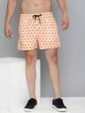 HERE&NOW  Printed Men Orange Regular Shorts...