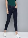HERE&NOW Women Blue Skinny Fit High-Rise Clean Look Stretchable Cropped Jeans...