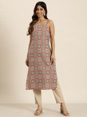 HERE&NOW Women Ethnic Motifs Printed Pure Cotton Kurta