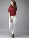 HERE&NOW Women White Skinny Fit Mid-Rise Clean Look Stretchable Cropped Jeans...