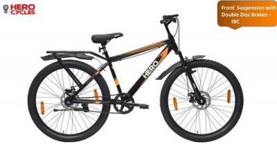 HERO NEXT IBC |FRONT SUSPENSION| SEMI FAT TYRES 24 *2.40|Dual Disc Brake] 24 T (inch) Mountain Cycle  (Single Speed, Black, Only Front Suspension)