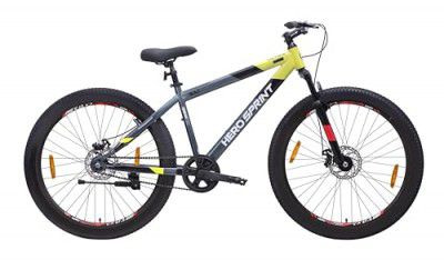 Hero Voltage 27.5T Mountain Bicycle for Mens | Front Suspension | Dual DIsc Brake | Ideal for Adults (Grey-Green)