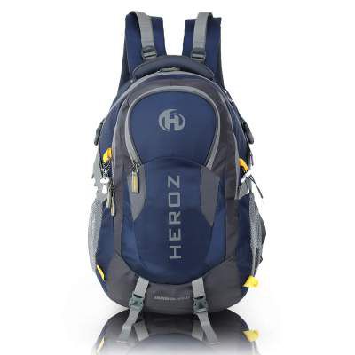 HEROZ Hammer Unisex Nylon 45 L Travel Laptop Backpack Water Resistant Slim Durable Fits Up to 17.3 Inch Laptop Notebook (All) (Grey & Navy Blue)