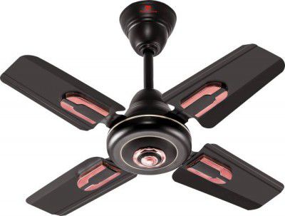 Herricane Snow 24 Decorative Body HIgh Speed 600 mm 4 Blade Ceiling Fan  (Smoke Brown | Pack of 1)