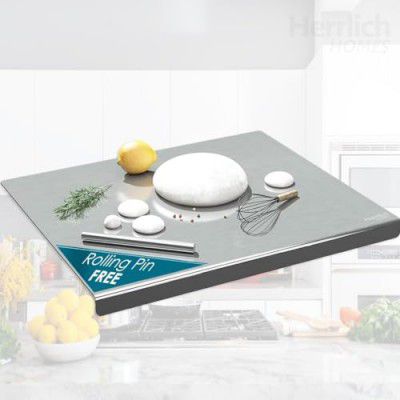 Herrlich Homes 304 Stainless Steel Chopping Board with Lip for Kitchen | 40 x 32 cm