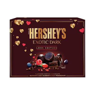 Hersheys Exotic Dark - Love Edition Valentine Day Chocolate Gift Pack (Blueberry & Acai), 200g