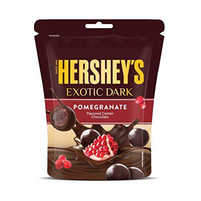 HERSHEY'S Exotic Dark Pomegranate Flavor | Dark Cocoa Rich Chocolates 33.3g - Pack of 8