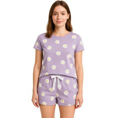 Hestia | Co-Ord Night Wear with Shorts and T-Shirt for Women