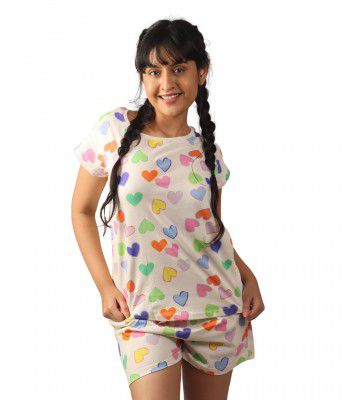 Hestia | Co-Ord Night Wear with Shorts and T-Shirt for Women