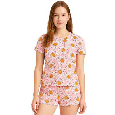 Hestia | Co-Ord Night Wear with Shorts and T-Shirt for Women