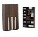 Hexagon Furnitures Engineered Wood 3 Door Wardrobe Without Mirror (Brown) and with LED Light Multi Colour Keychain of Hexagon Brand.(G-Series)...
