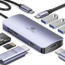 HEYMIX Dual HDMI USB C Hub - 8in1 Docking Station for Laptop...