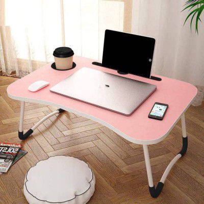 HF HARSH FASHION Wood Portable Laptop Table  (Finish Color - PINK, Pre Assembled)