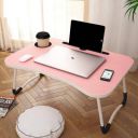 HF HARSH FASHION Wood Portable Laptop Table  (Finish Color - PINK, Pre Assembled)...