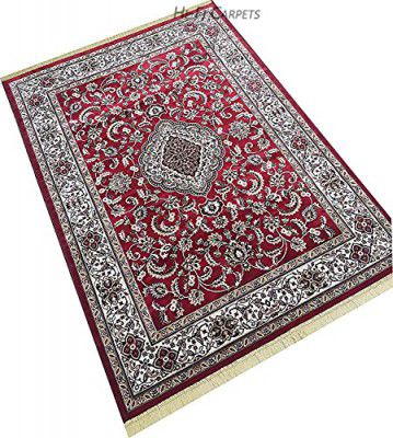 Hi-Fi Carpets Kashmiri Traditional Silk Touch Multi Purpose Persian Carpet 7 Feet by 9 Feet (210x270cm) Color-Multi