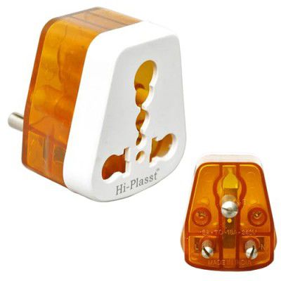 Hi-Plasst 16amp Converter Plug for India (Pack of 1) 6ampere to 16ampere 3-Pin International