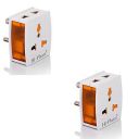 Hi-PLASST 3 Pin Junior Travel Universal Multiplug,Worldwide Electric Adaptor, for 2 Pin 3 Pin Socket Connector - 10A 240V (2)...