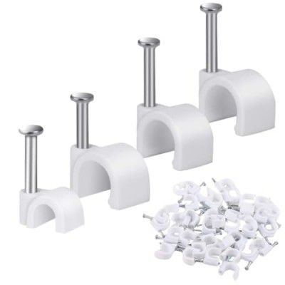 Hi-PLASST Cable Clips (4mm + 6mm + 8mm +12mm) 200pcs Combo 