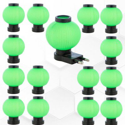 Hi-Plasst Green Plug in Night Lamp – Portable LED 0 Watt Bulb Lamp for Bedroom – Set of 15