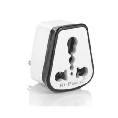 HI-PLASST(Pack of 3 Pieces) 6a to 16a Converter Plug for Big Size 16 Ampere Plug Top with Universal Sockets for International Pins (Black, 3)