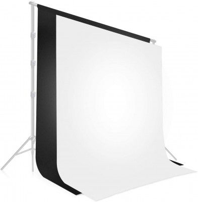 HIFFIN 8 ft X 12 ft Black & White Chromakey Photo Video Photography Studio Fabric Backdrop Background Screen,