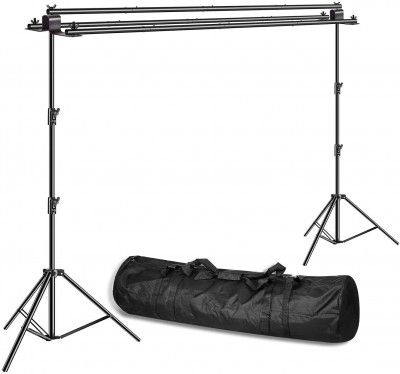 HIFFIN® Portable Background Backdrop Support Stand Kit 9ft Tall Adjustable Photo Backdrop Stand