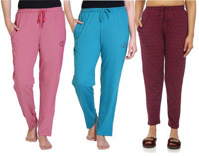 HIFZAA Womens Cotton Printed Pyjama/Tracka (Pack of 3)