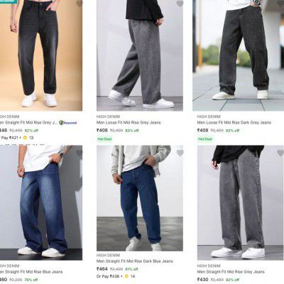 Flipkart : Up to 83% OFF - High Denim Mens Jeans