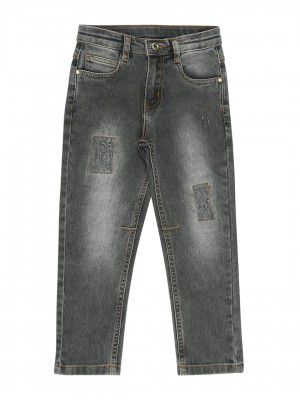 HIGH Star Boys Charcoal Slim-Fit Stretchable Jeans