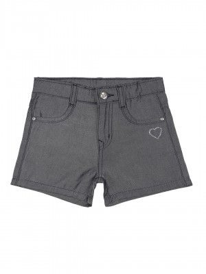 HIGH Star Girls Grey Slim-Fit Denim Shorts