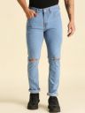 High Star Men Blue Slim Fit Slash Knee Jeans...