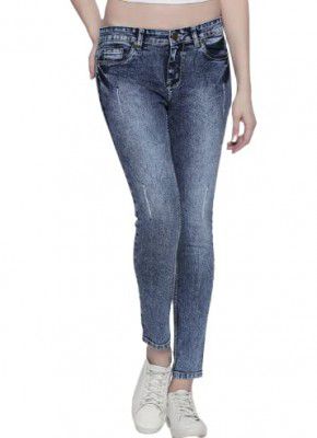 HIGH STAR Women Blue Slim-Fit Stretchable Cropped Jeans