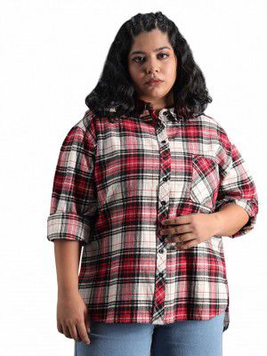 HIGH STAR Women's Cotton Solid Classic Fit Shirt
