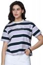 HIGH STAR Women's Cotton Striped Oversized Fit T-Shirt...