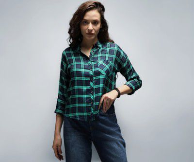 HIGH STAR Women's HSWSHW23701_C4 Spread Collar Regular Fit Shirt