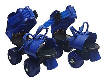 HIGH TRUSTED Roller Skates for Kids Age Group 4-15 Years Adjustable 4 Wheels Inline Skating Shoes (Blue)